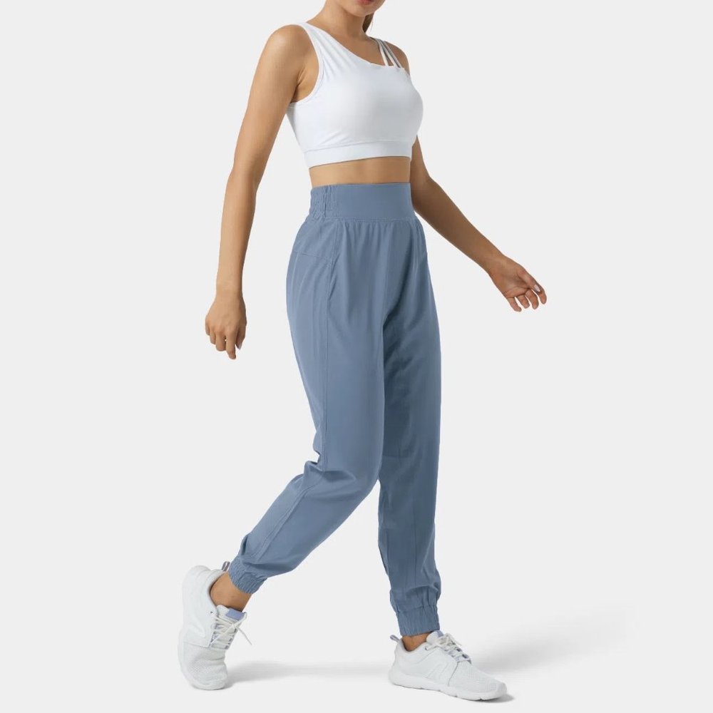 High Waisted Elastic Waistband Casual Joggers - MEDIUM - REGULAR